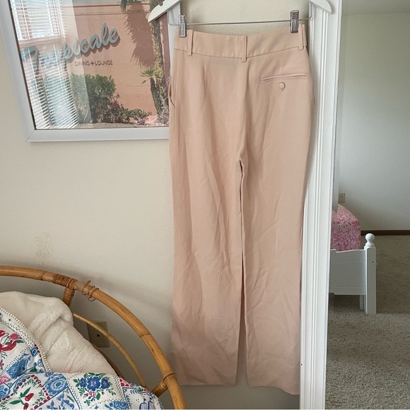 Sezane Theofil Trousers Wide Leg Pleated Pants in FR 34 US 2 Nude Pink - Picture 7 of 7